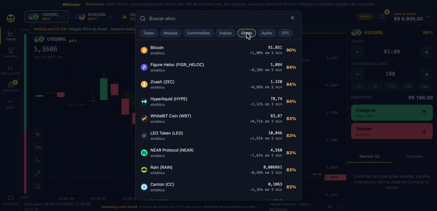 Lista de criptomoedas com logos